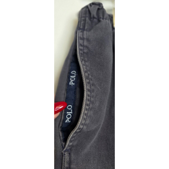 Vintage Polo Ralph Lauren Mens Chino Shorts Large Gray Blue Cotton Elastic Waist - Picture 7 of 16